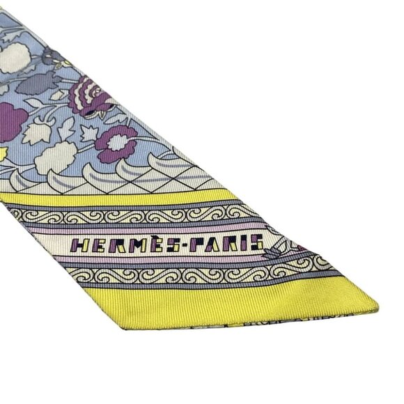 Auth HERMES Twilly - Light Blue Light Purple Multi Scarf - Picture 3 of 7